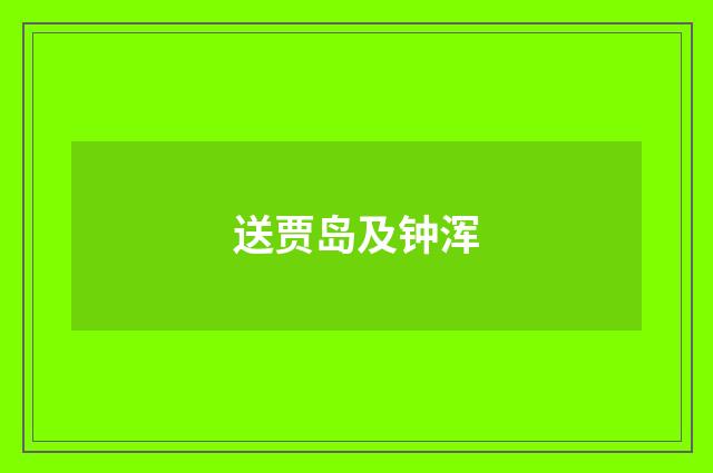 送贾岛及钟浑