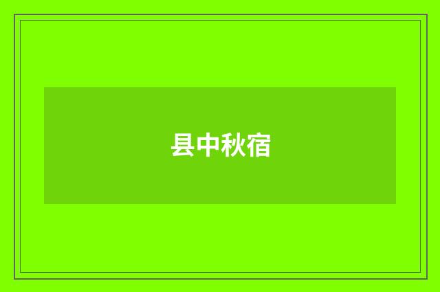 县中秋宿