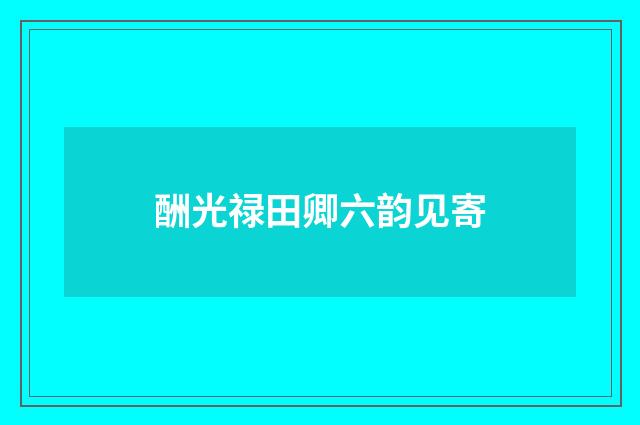 酬光禄田卿六韵见寄