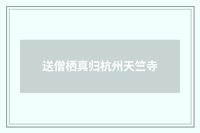 送僧栖真归杭州天竺寺