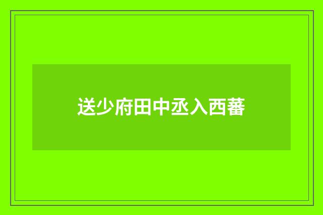 送少府田中丞入西蕃