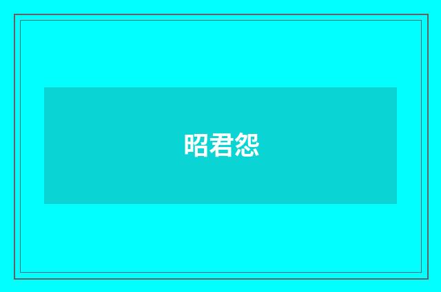 昭君怨