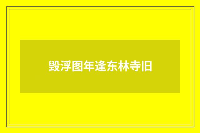 毁浮图年逢东林寺旧