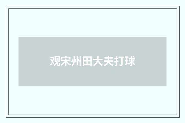 观宋州田大夫打球
