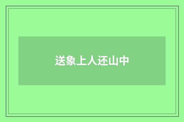 送象上人还山中