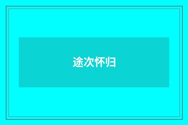 途次怀归