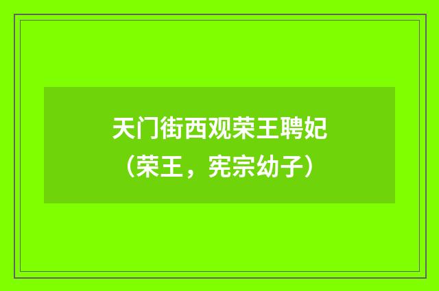 天门街西观荣王聘妃（荣王，宪宗幼子）