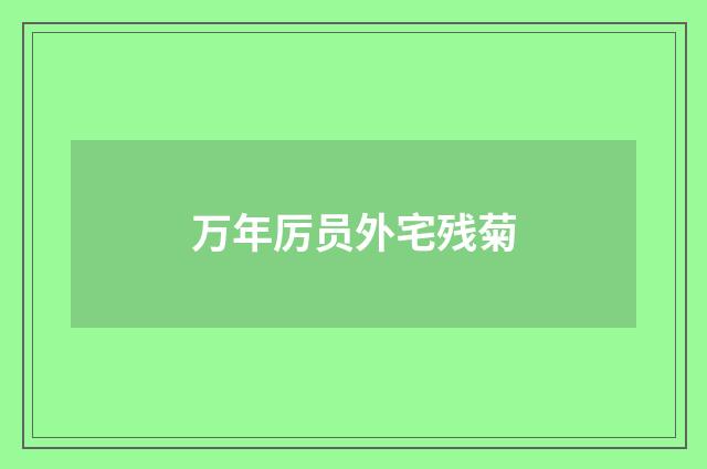 万年厉员外宅残菊