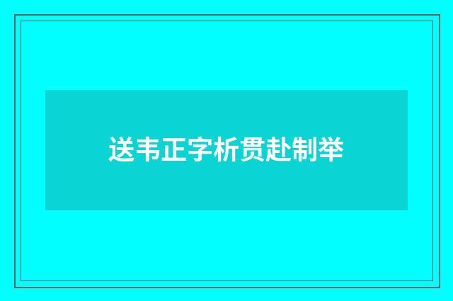 送韦正字析贯赴制举