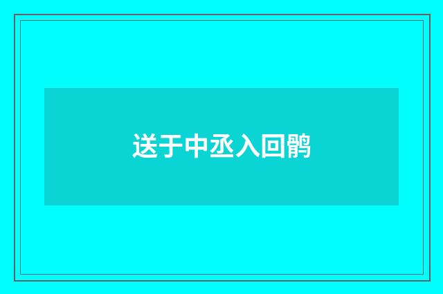 送于中丞入回鹘
