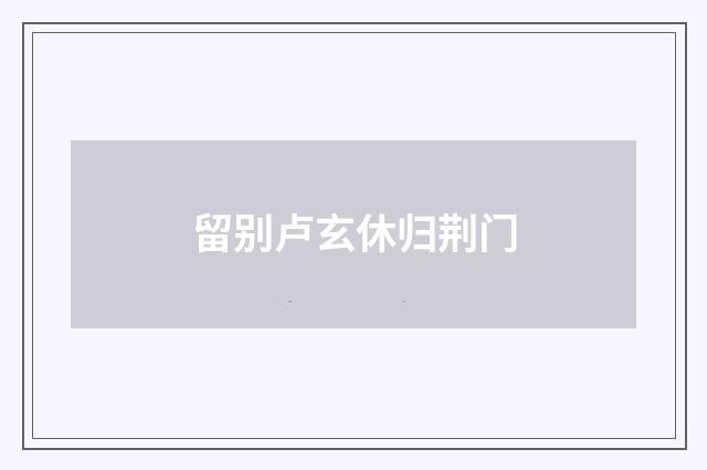 留别卢玄休归荆门