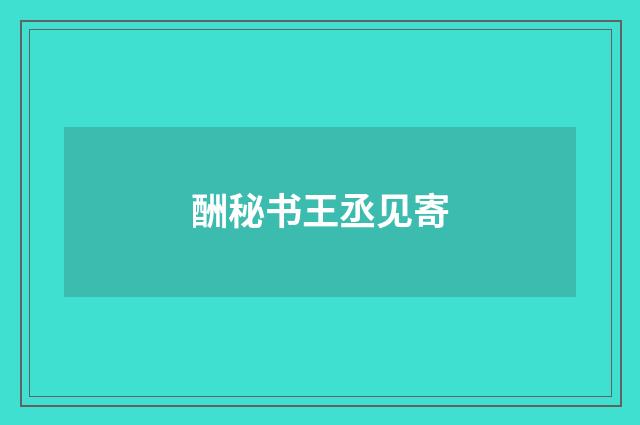 酬秘书王丞见寄