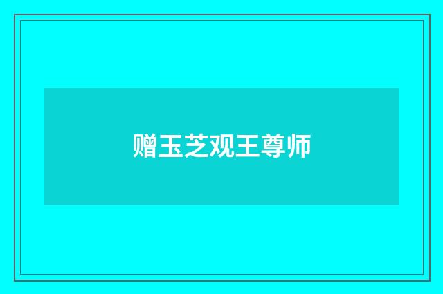 赠玉芝观王尊师