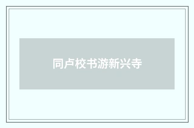 同卢校书游新兴寺