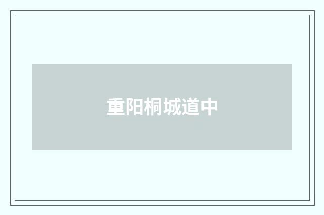 重阳桐城道中