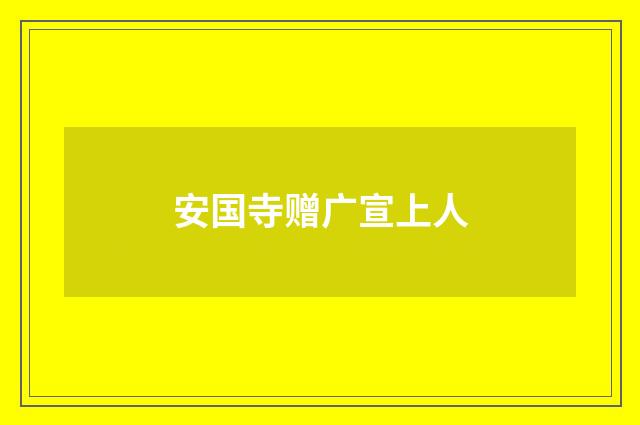 安国寺赠广宣上人