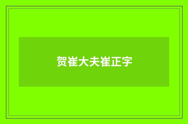 贺崔大夫崔正字