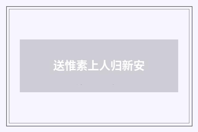 送惟素上人归新安