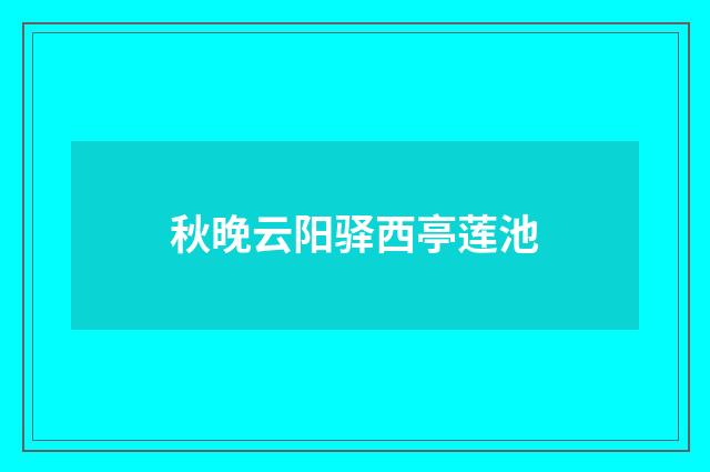 秋晚云阳驿西亭莲池
