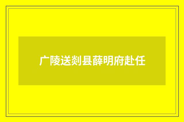 广陵送剡县薛明府赴任