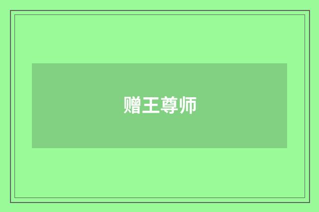 赠王尊师