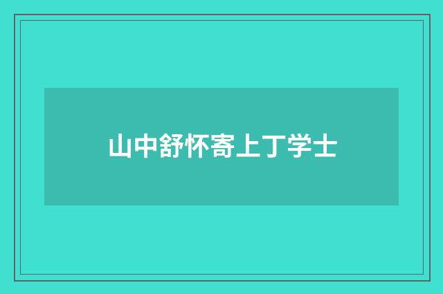 山中舒怀寄上丁学士