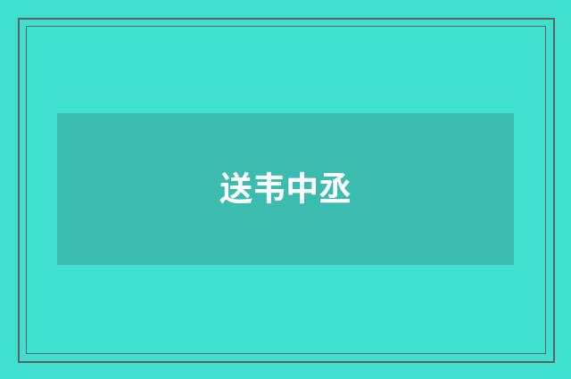 送韦中丞
