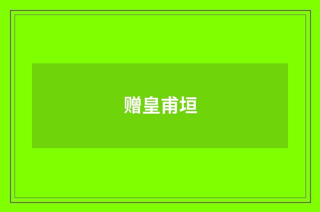 赠皇甫垣
