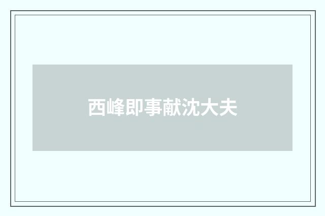 西峰即事献沈大夫