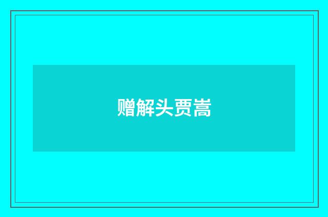赠解头贾嵩