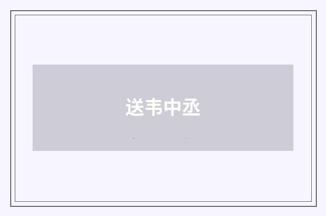 送韦中丞