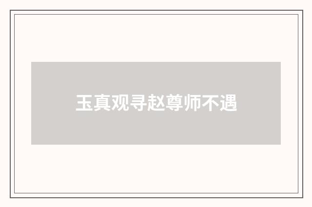 玉真观寻赵尊师不遇