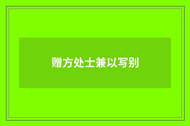 赠方处士兼以写别