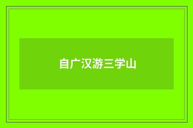 自广汉游三学山