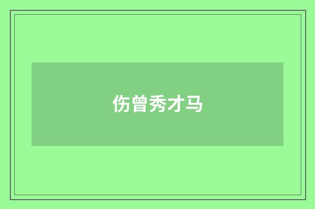 伤曾秀才马