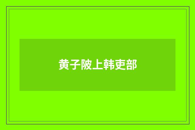 黄子陂上韩吏部