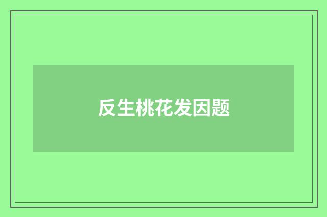 反生桃花发因题