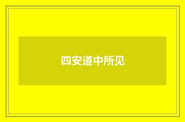 四安道中所见