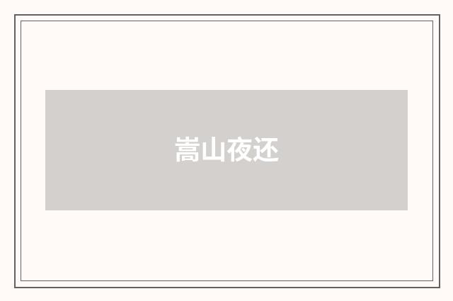 嵩山夜还