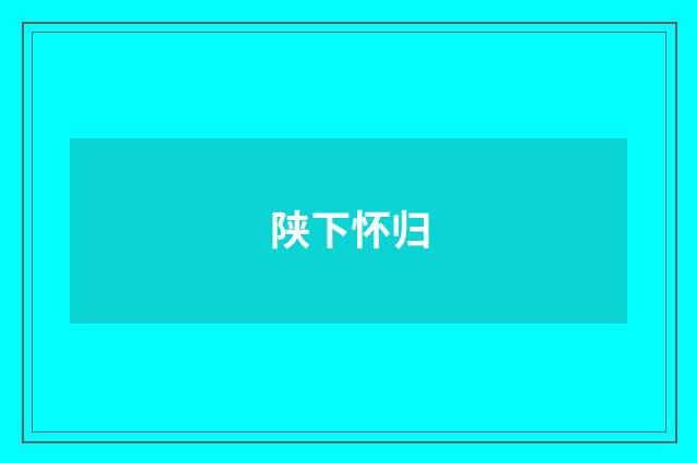 陕下怀归