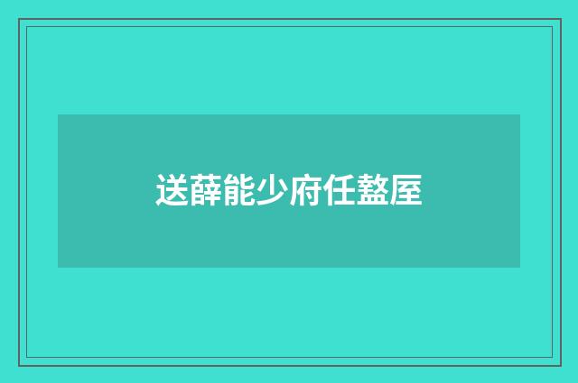 送薛能少府任盩厔