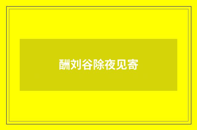 酬刘谷除夜见寄