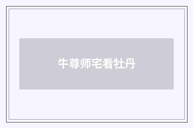 牛尊师宅看牡丹