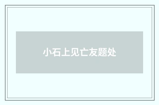 小石上见亡友题处