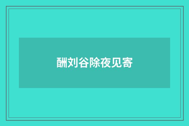 酬刘谷除夜见寄