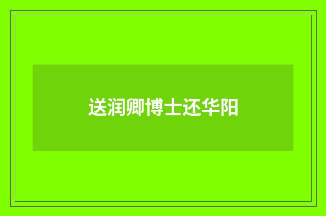 送润卿博士还华阳