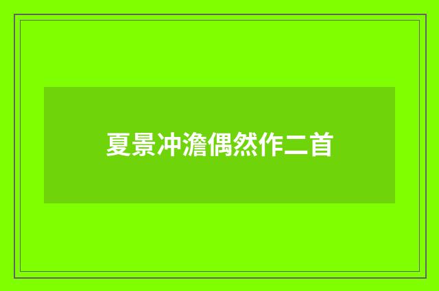 夏景冲澹偶然作二首