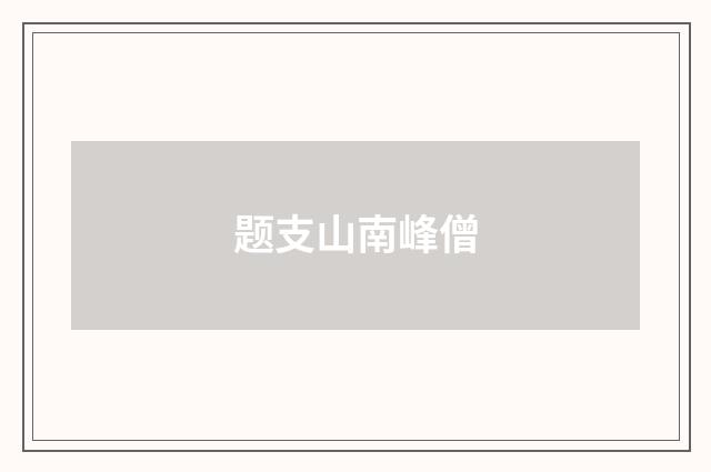 题支山南峰僧