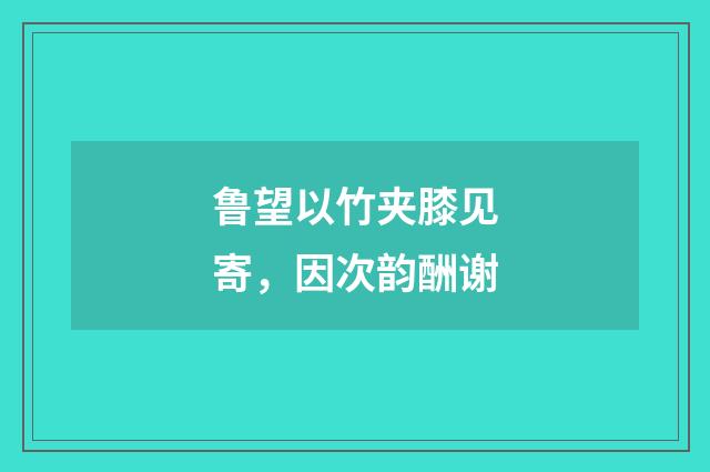 鲁望以竹夹膝见寄，因次韵酬谢