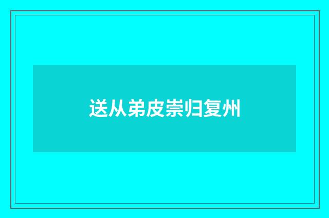 送从弟皮崇归复州